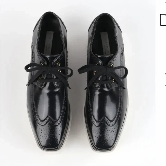 ❌SOLD❌NIB- STELLA McCARTNEY  faux leather Elyse Dane platform  brogue shoes 40 - Picture 5 of 15